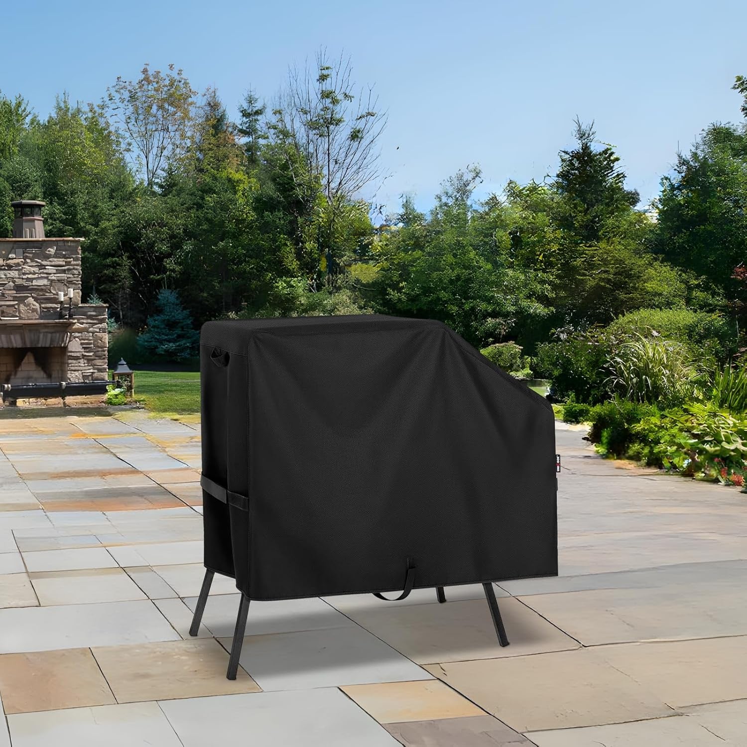 Griddle Cover for Blackstone 22 Inch and 17 Inch Griddle with Hood and Stand, Heavy Duty Waterproof Outdoor BBQ Grill Cover with Sealed Seam, Black
