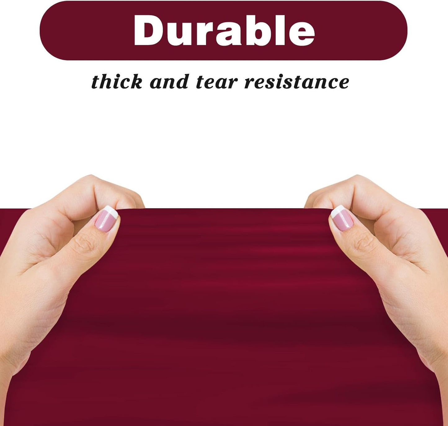 2PCS Burgundy Plastic Tablecloths 54 X 108 Inch, Disposable Table Cloths Rectangle Party Table Covers