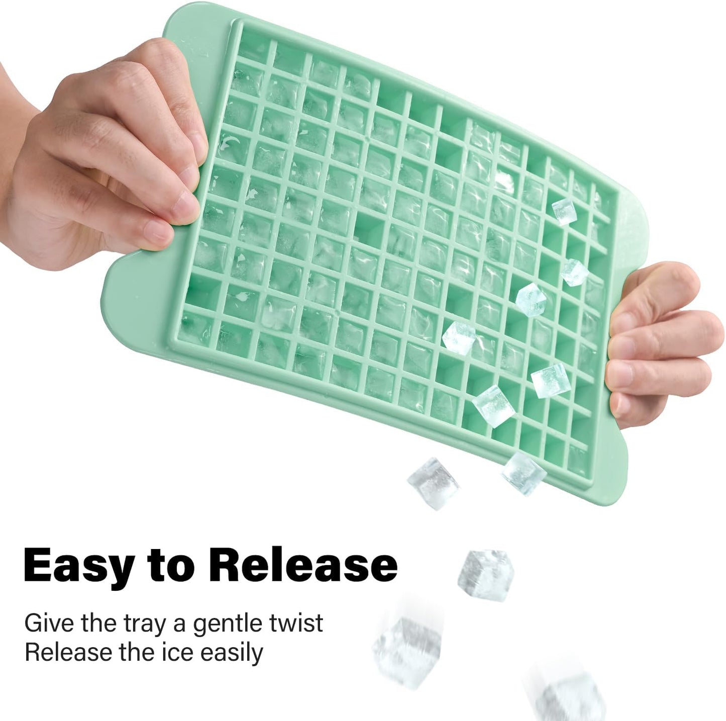 Mini Ice Cube Tray for Freezer: Small Ice Trays for Freezer with Bin - 117×4PCS Easy Release Nugget Ice Tray - Crushed Ice Tray with Container