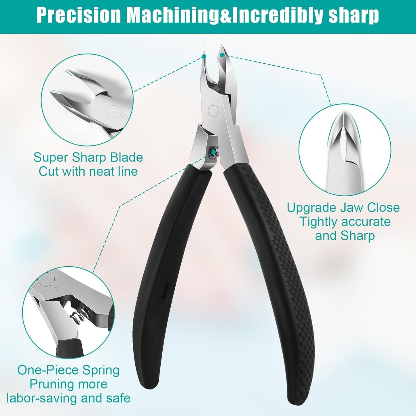 Cuticle Trimmer,4Mm Jaw Extremely Sharp,Cuticle Clippers for Nails with Silicone Handle, Non-Slip,Professional Steel Cuticle Cutter,Trimmer Dead Skin Remover Stainless Cuticle Remover Tool