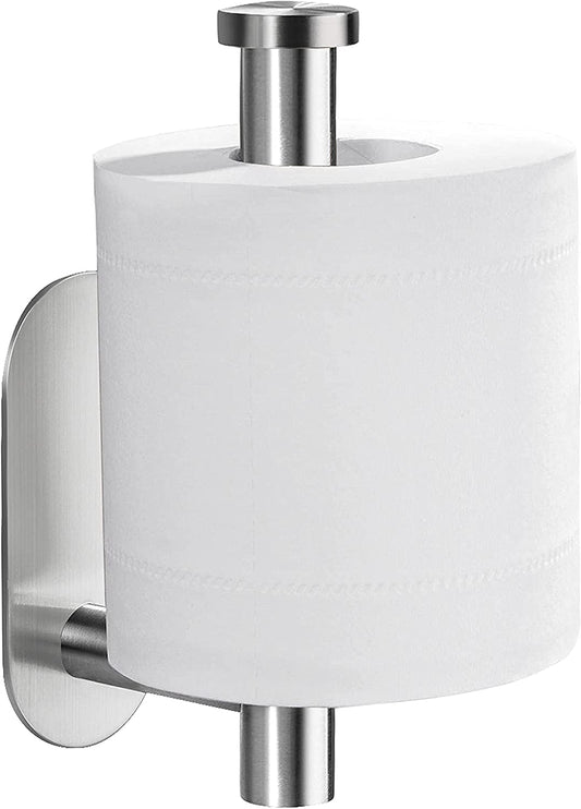 Self-Adhesive Toilet Paper Holder - No-Drill Stainless Steel Brushed Bathroom Accessory