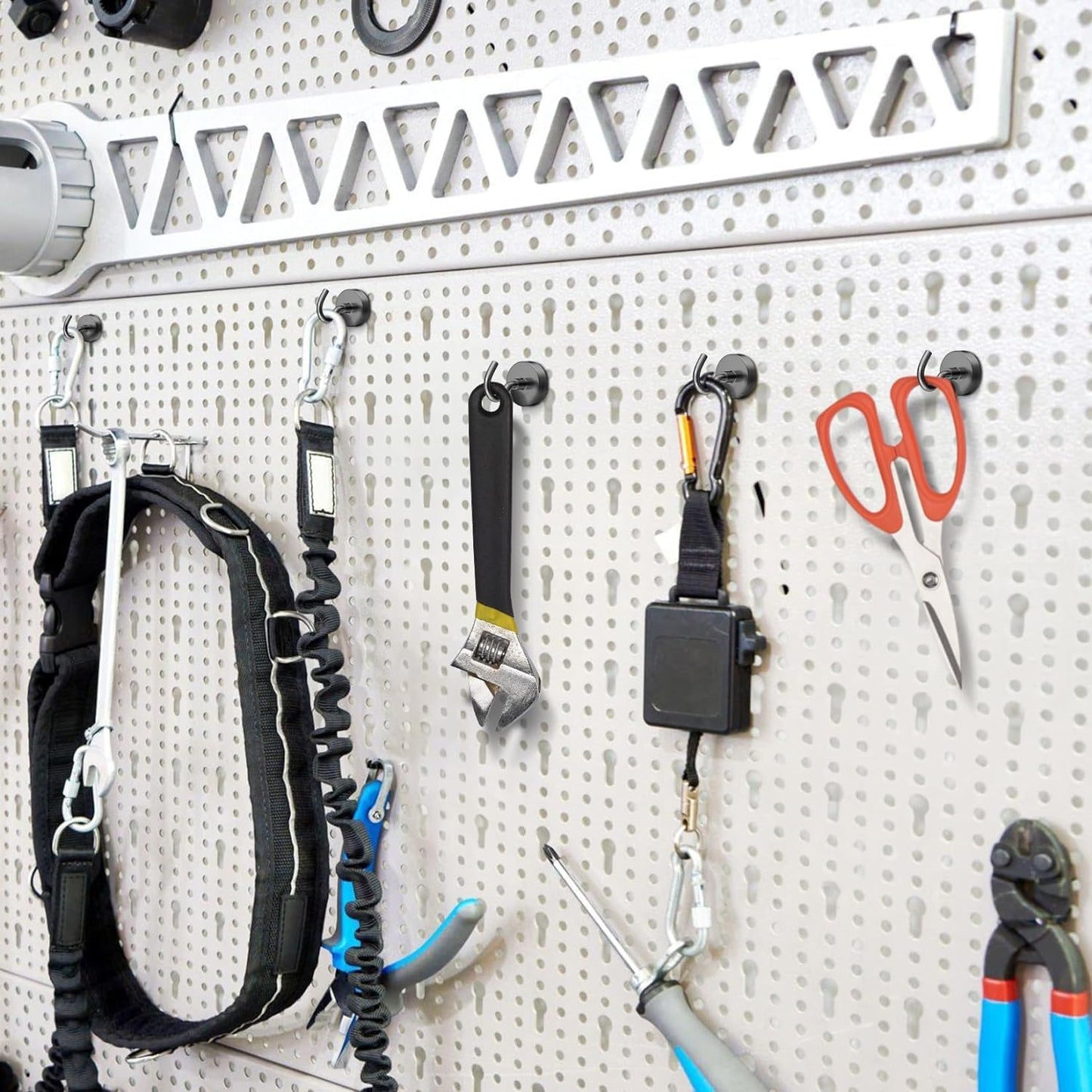 10Pack Black Magnetic Hooks Heavy Duty, Neodymium Magnet Hooks for Cruise, Strong Magnetic Hooks for Hanging, Magnets with Hooks for Home, Kitchen, Workplace, Office -25LBS