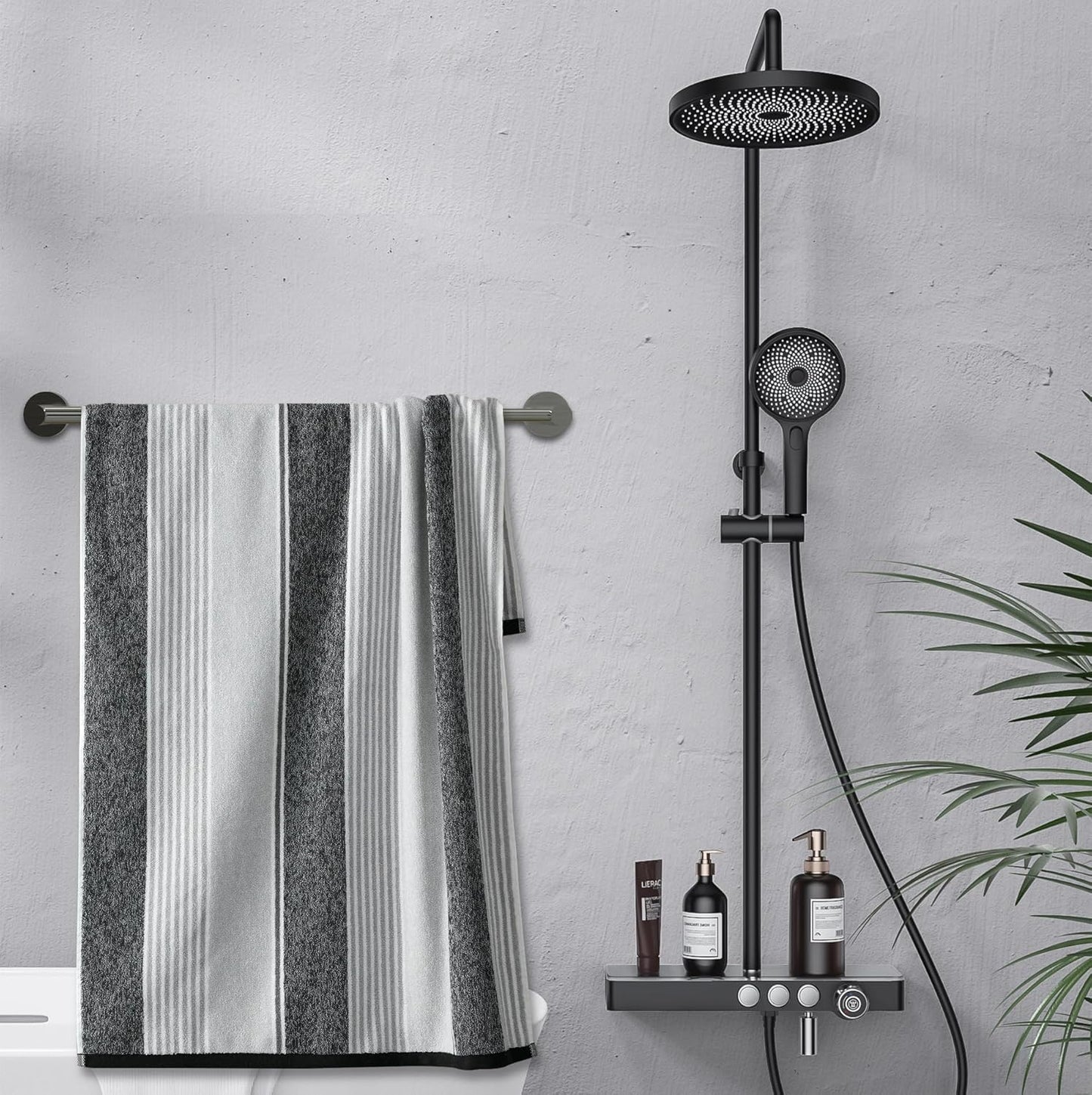 Adjustable 304 Stainless Steel Wall-Mounted Towel Bar for Bathroom (11.8-Inch to 22.6-Inch) - Durable and Rustproof in Silver