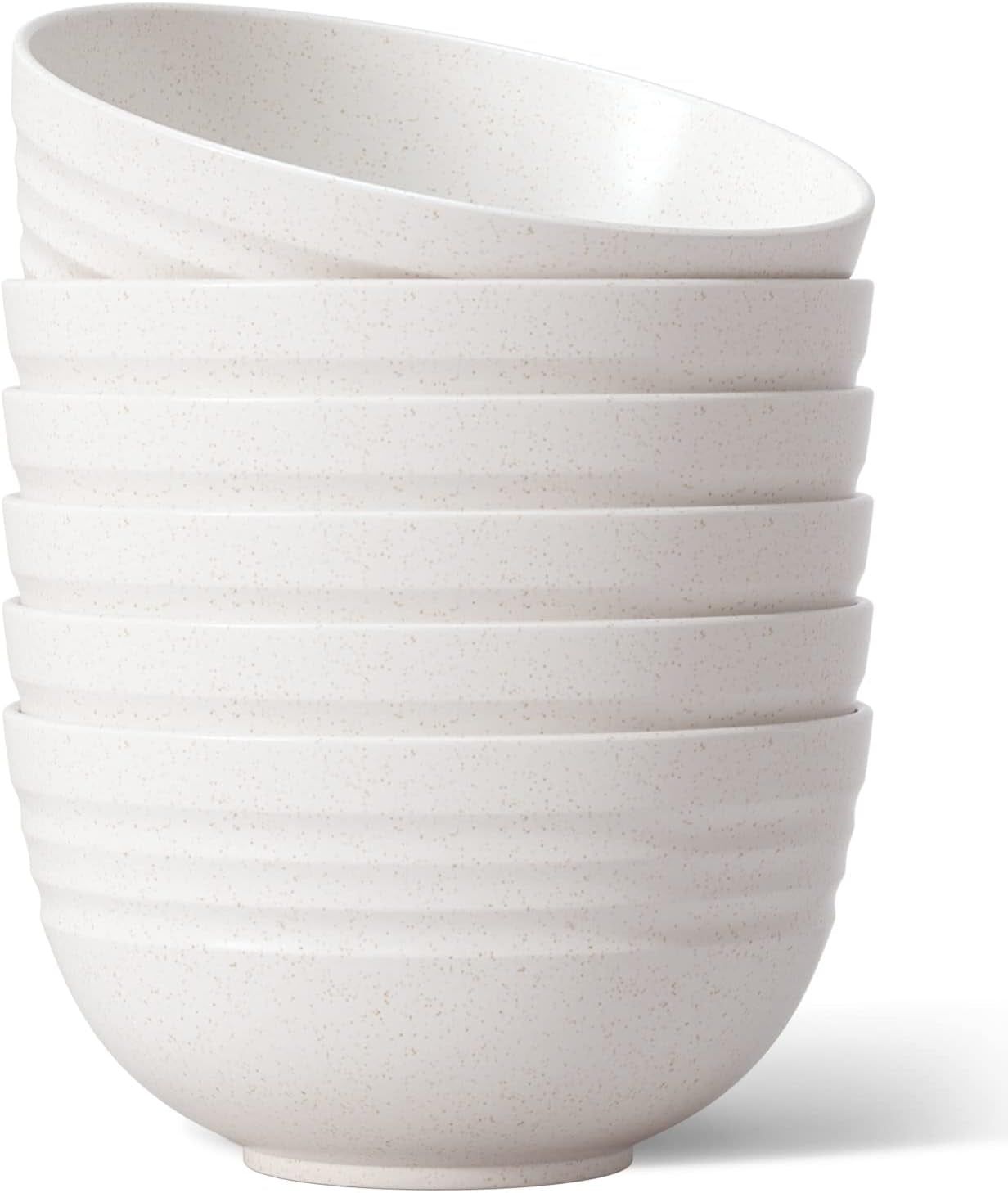 【NOT Ceramic】Unbreakable Cereal Bowls, 25 OZ Wheat Straw Bowls Microwave and Dishwasher Safe Bpa-Free Eco-Friendly Bowl Beige Color for Cereal, Serving ,Soup, Oatmeal, Pasta and Salad(Set of 6)