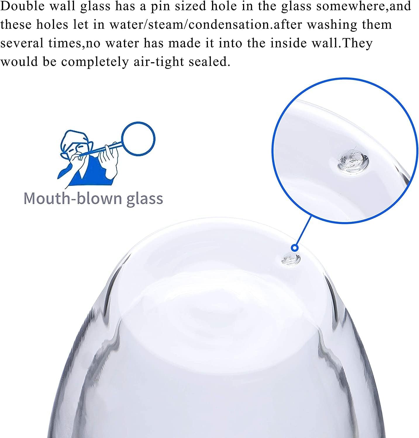 4-Pack 12 Oz Double Walled Glass Coffee Mugs with Handle, Insulated Layer Coffee Cups, Clear Borosilicate Glass Mugs, Gift for Cappuccino,Tea,Latte,Espresso,Hot Beverage,Wine, Microwave Safe, Set of 4