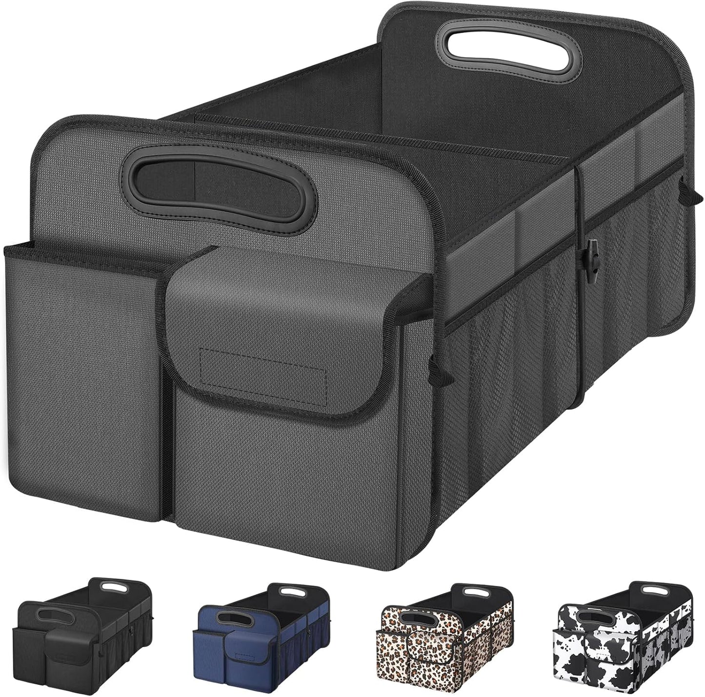 Car Trunk Organizer, Car Storage Organizer with Large Capacity Waterproof Collapsible Trunk Organizer for Car Suv/Jeep/Sedan (Grey, Standard)