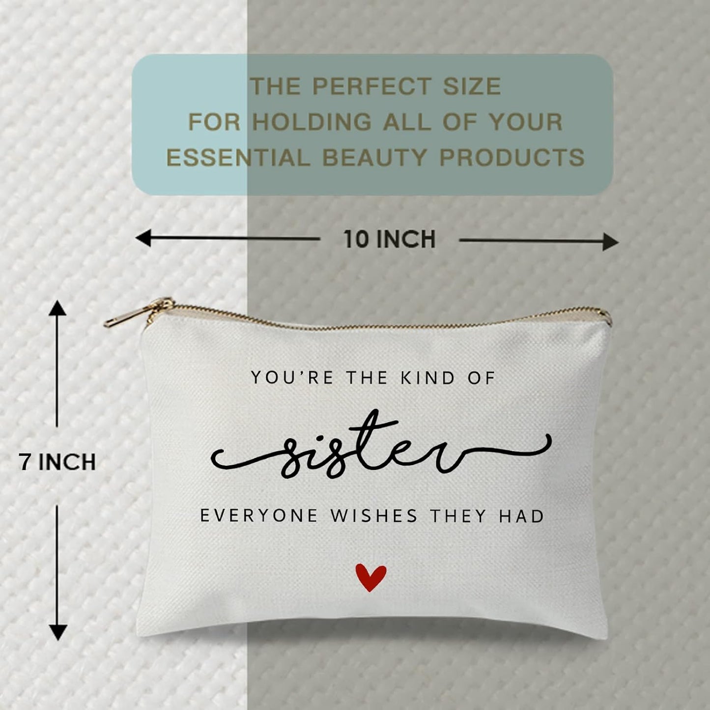 Sister Makeup Bag Gift, Sister Birthday Gift, Gift for Her, Sister Makeup Bag, Friendship Gift, Bestie Toiletry Bag, Graduation Gift for Sister, Travel Pouches