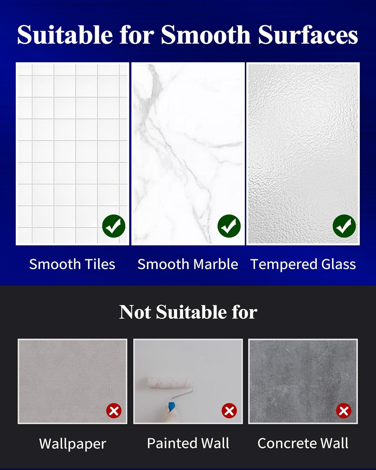 Large Shower Caddy - 2 Pack Adhesive Shower Organizer, Rustproof Metal Shelves, No-Drill Bathroom Organizers and Storage, White