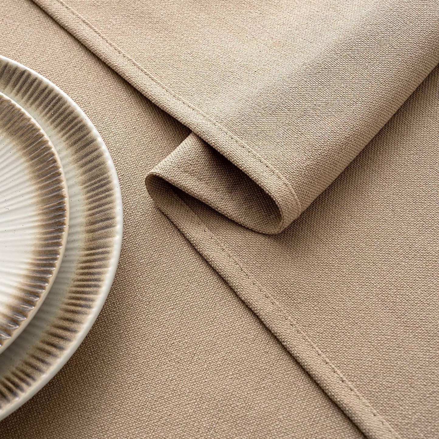 Brown Linen Tablecloth 52X70 Inch Rectangle Table Cloth Waterproof,Stain Resistant & Wrinkle Resistant for Dining Party Wedding