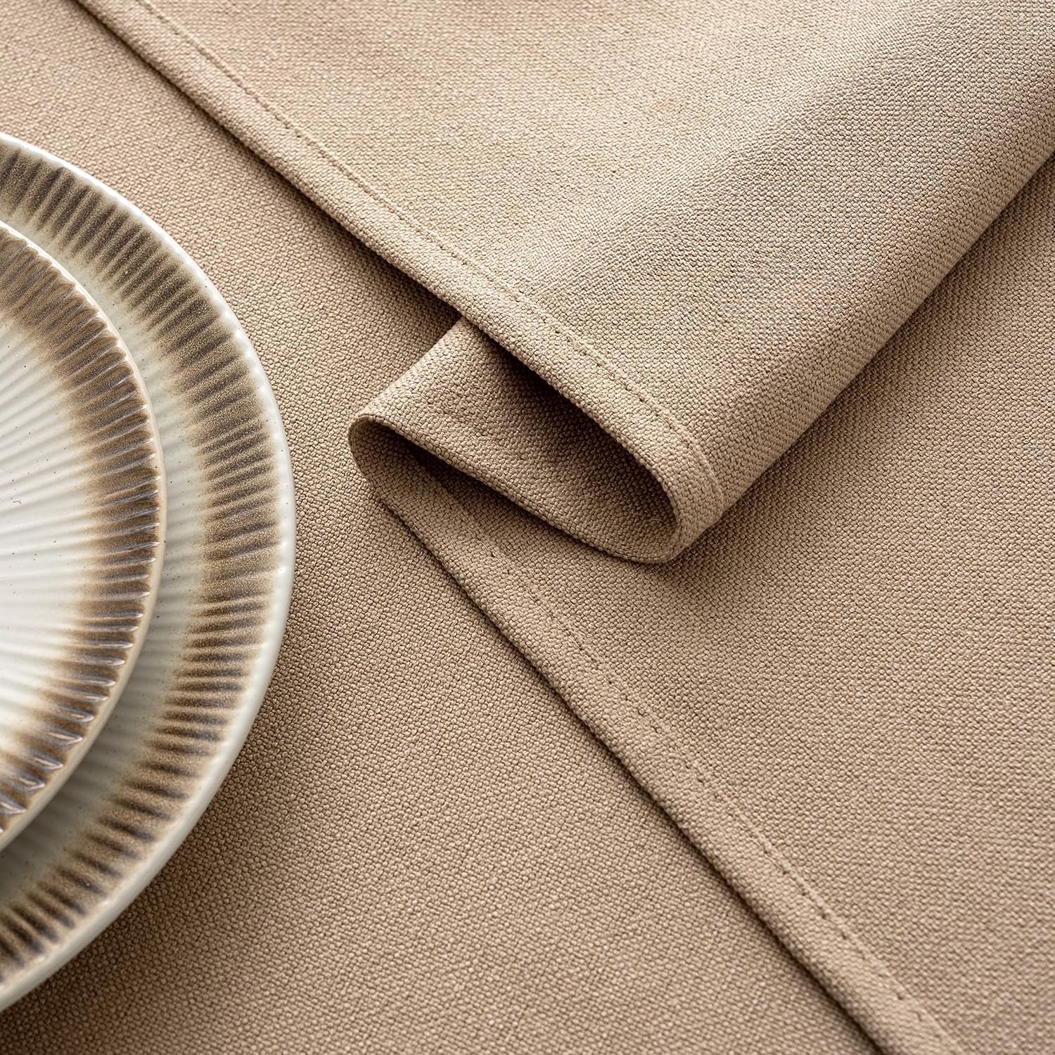 Brown Linen Tablecloth 52X70 Inch Rectangle Table Cloth Waterproof,Stain Resistant & Wrinkle Resistant for Dining Party Wedding