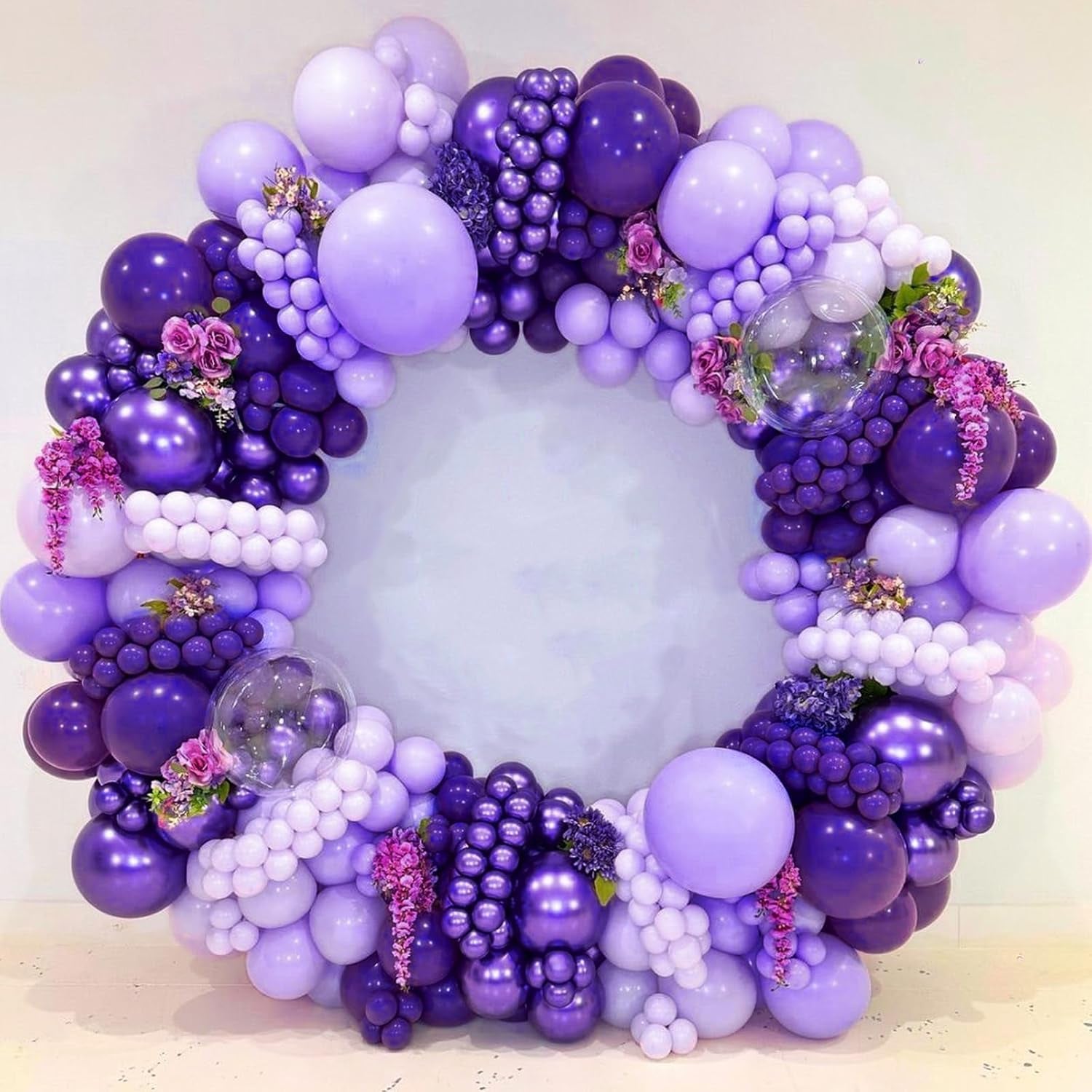 120Pcs Dark Purple Balloons, 18 12 10 5 Inch Purple Balloons Different Sizes Balloon Arch Kit for Graduation Birthday Wedding Baby Shower Party Decorations