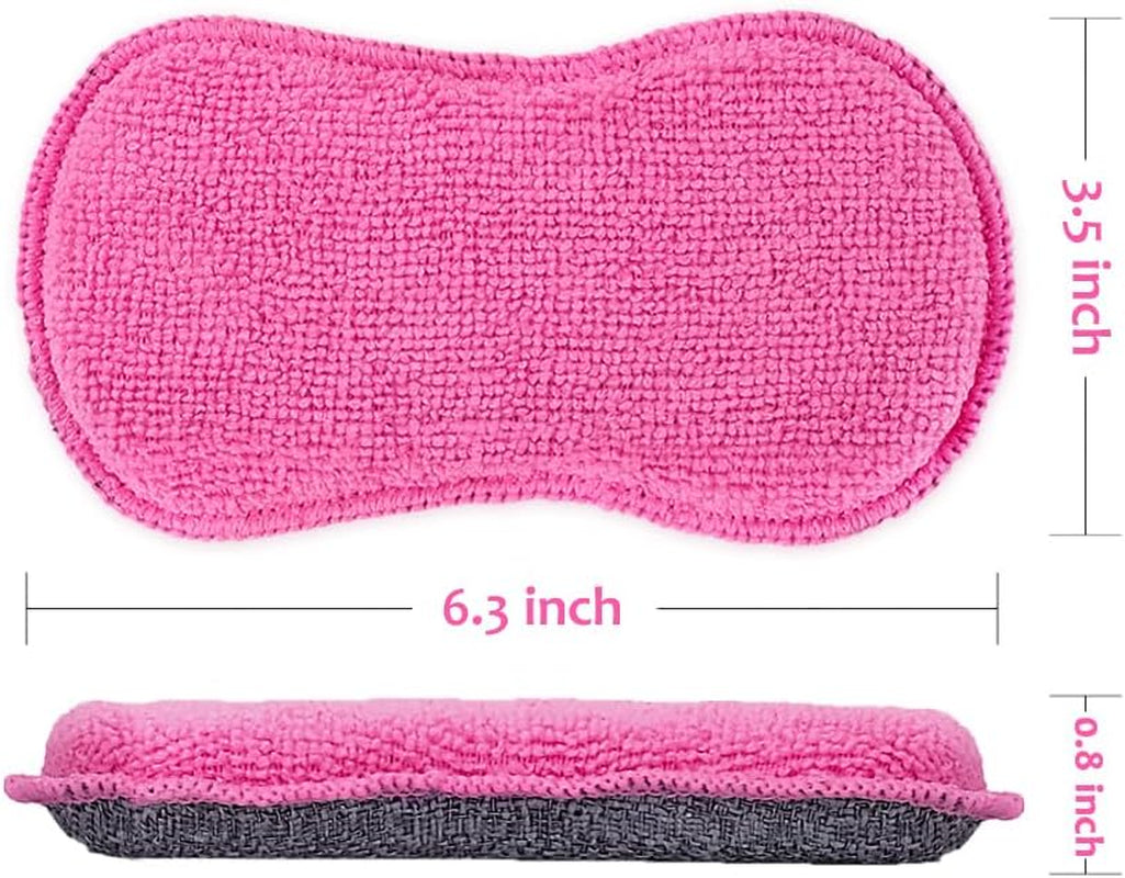 Dish Sponges Kitchen, Microfiber Cleaning Scrubber for Dishwashing, Sink, Basin and Multi-Pupose, Non-Scratch Pack of 6