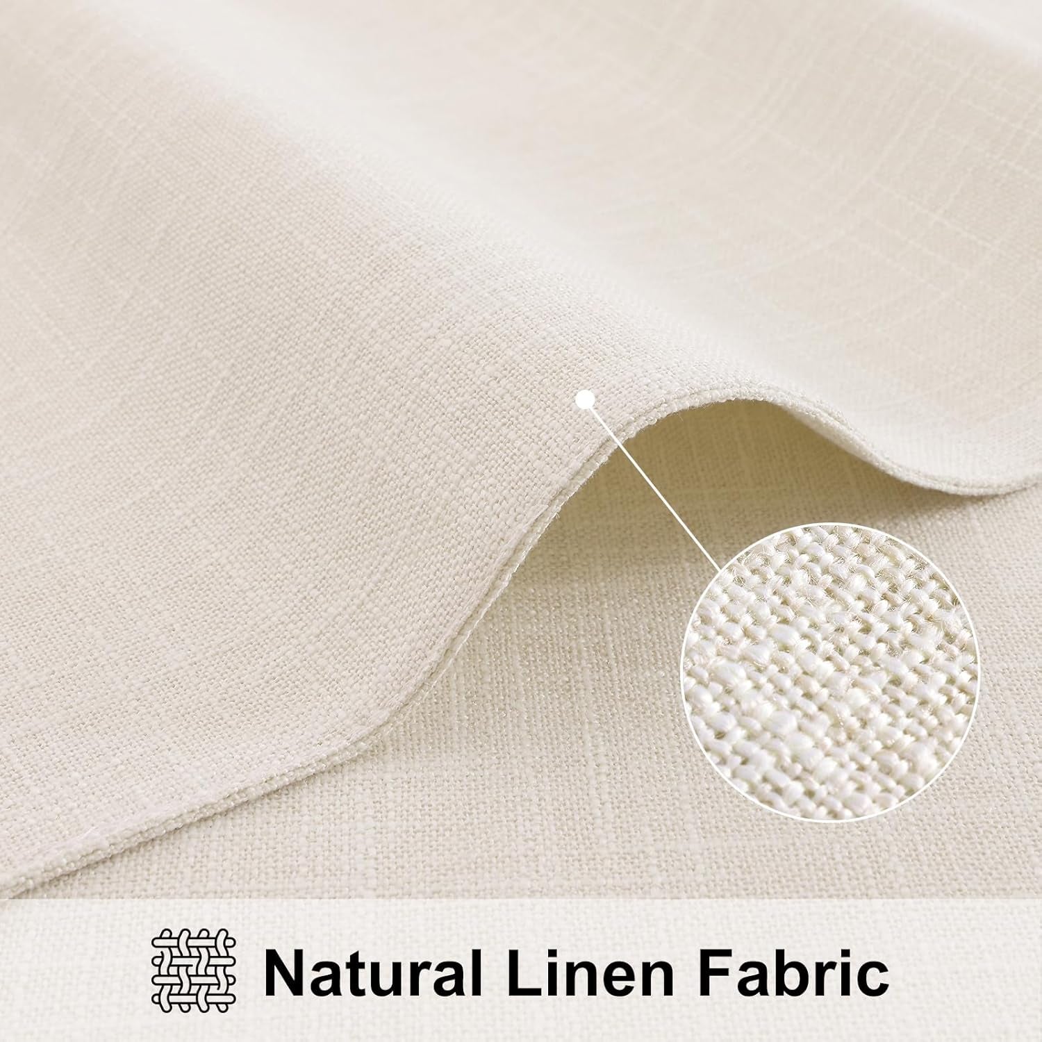 Cream Cloth Table Runner – Cotton Linen Blend Washable Farmhouse Dining Table Runner for Indoors & Outdoors, Easy to Clean, 14" X 72"