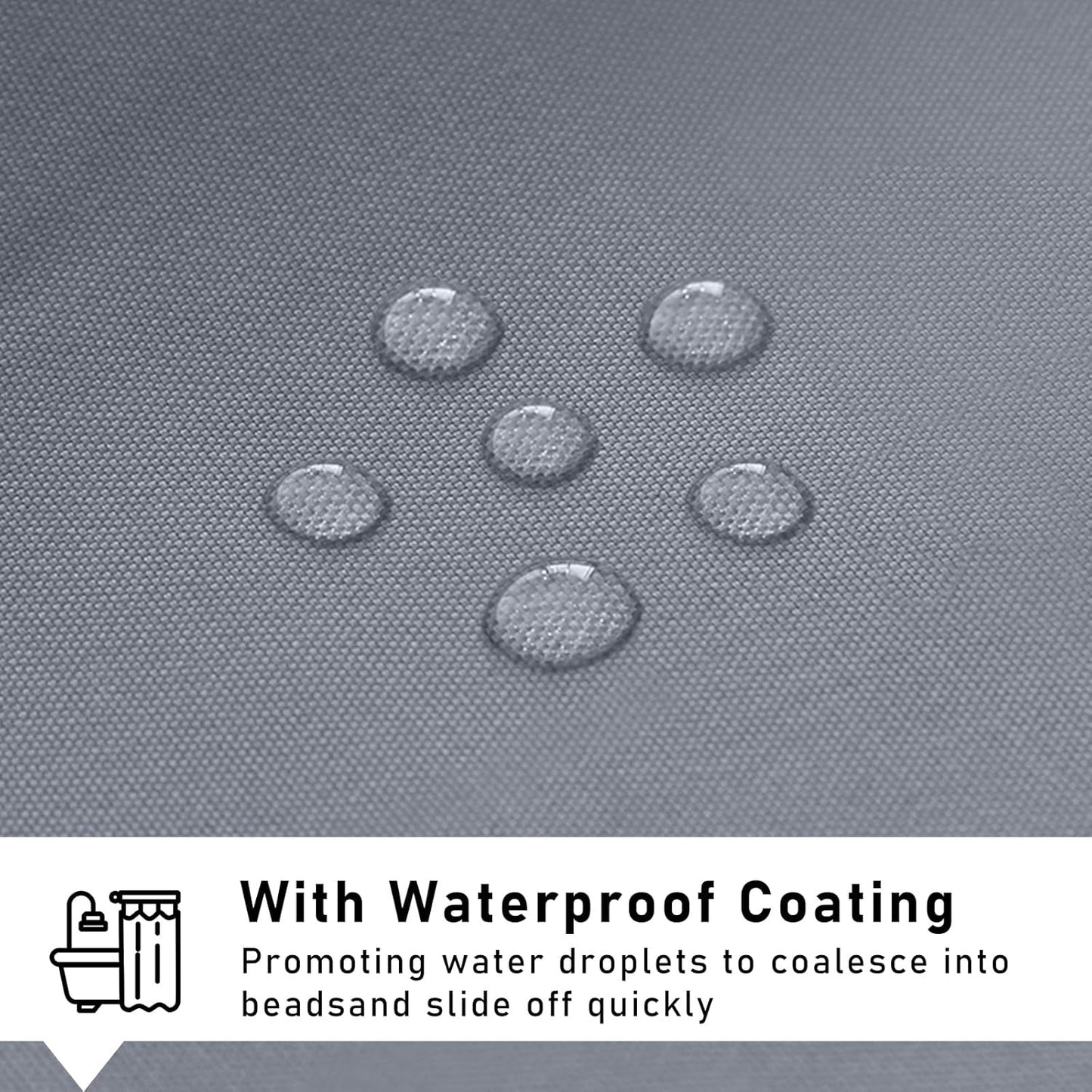 Fabric Shower Curtain for Bathroom, Grey Ombre Bath Shower Curtains Sets with 12 Hooks, Waterproof, Machine Washable, 72 X 72 Inch