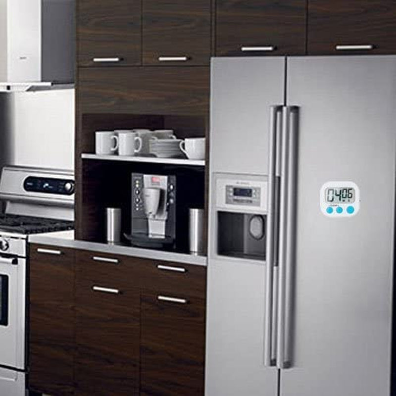 6 Pack Small Digital Kitchen Timer Magnetic Back and On/Off Switch,Minute Second Count up Countdown, White