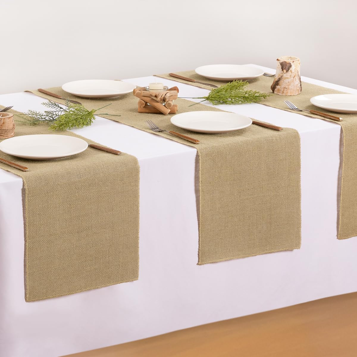 Burlap Table Runner Rustic Jute Boho Table Runner for Farmhouse Coffee Table Spring Wedding Baby Shower 1 Pack 12X48 Inches