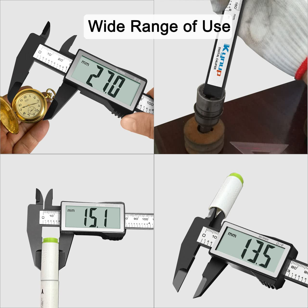 Digital Caliper with Large Screen, Caliper Measuring Tool, Micrometer Caliper Digital, Caliper Tool for Mechanics, Jewelers, Woodworkers, Inch and Millimeter Conversion (6Inch/150Mm)
