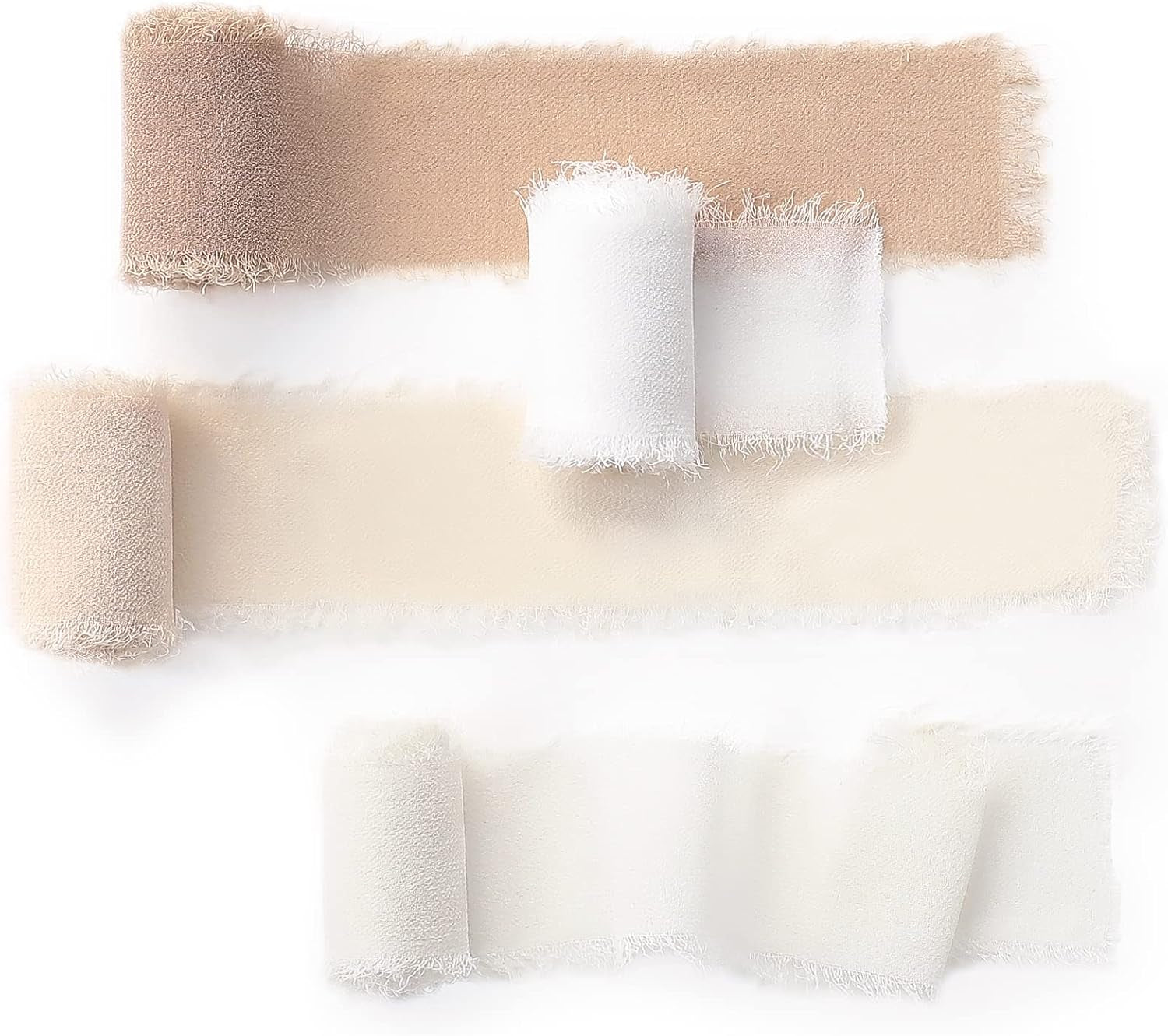 Handcrafted Ombre Chiffon Silk Ribbon for Wedding Invitations, Bridal Bouquets, Gift Wrapping, Decorations, DIY Crafts, Ballet Nude