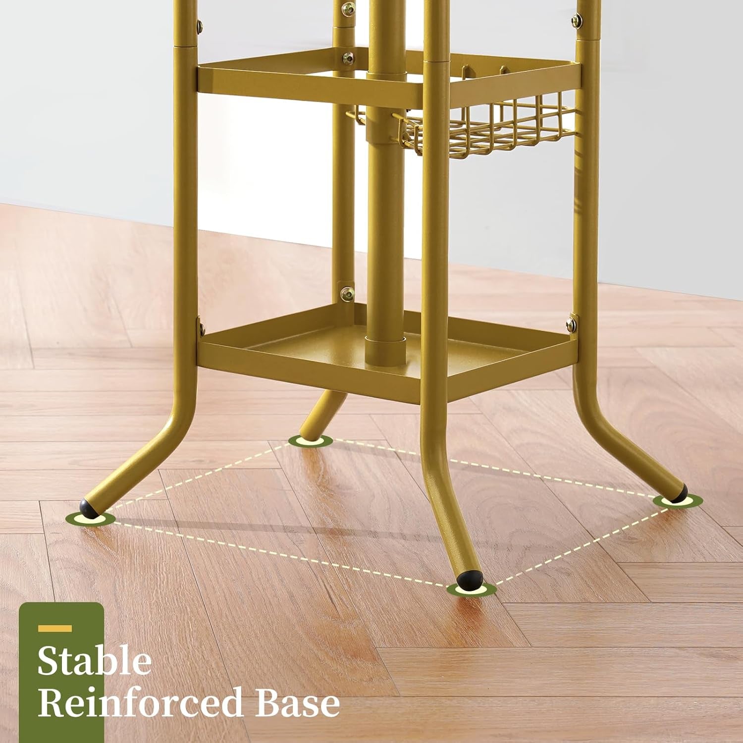 Coat Rack Freestanding, Coat Tree with Umbrella Holder, Metal Coat Rack Stand with 12 Hooks, Modern Coat Hanger Stand for Entryway, Purse Rack Hat Rack Stand for Living Room Bedroom Office