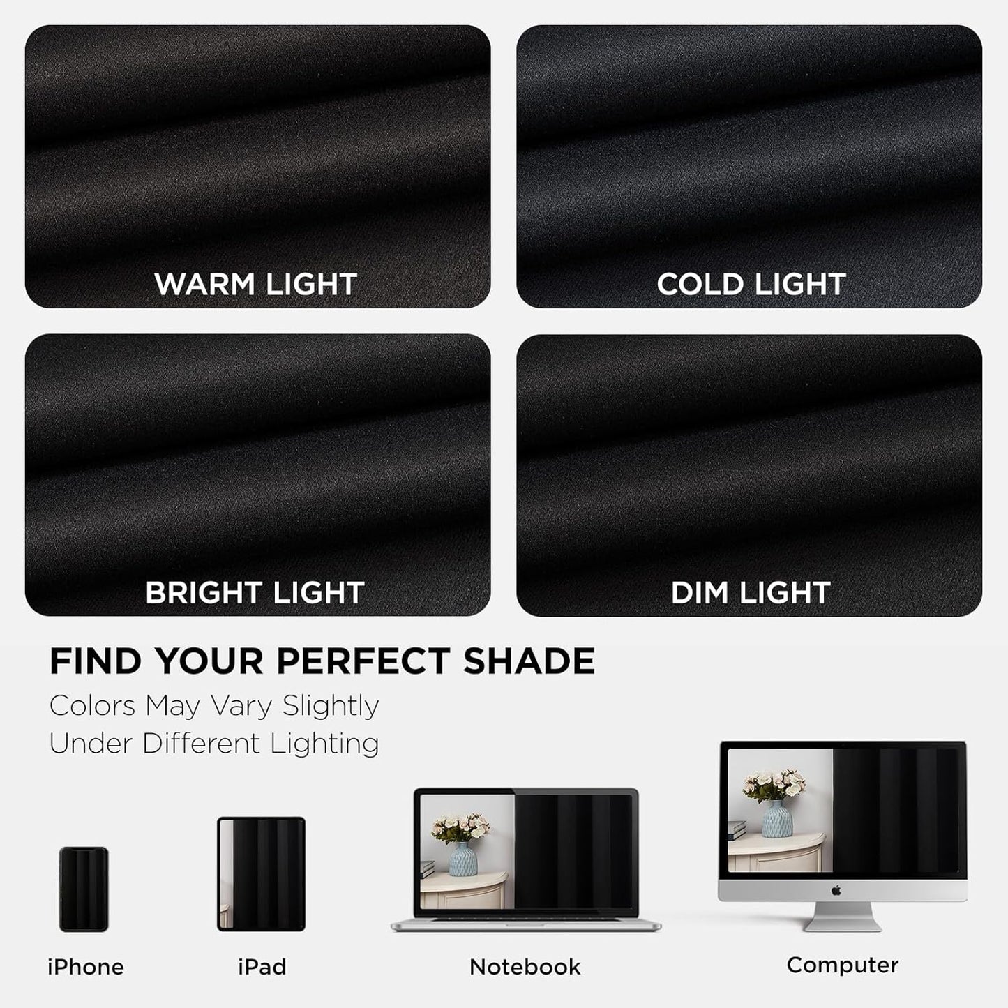 84-Inch Thermal Insulated Blackout Curtains for Bedroom - Room Darkening Light Blocking Drapes with Grommets, Noise Reduction & Wrinkle-Free Design, Set of 2 Panels for Living Room Windows