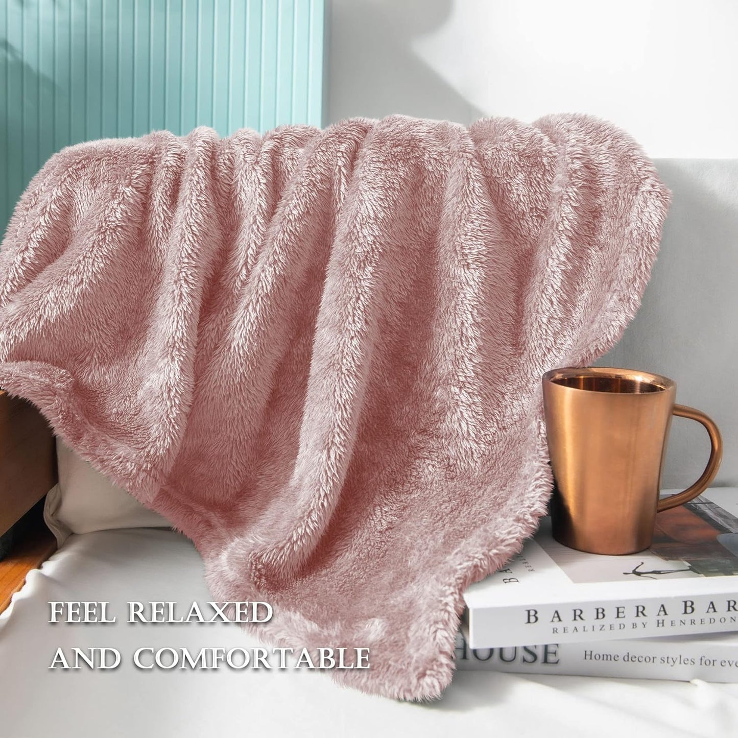 Extra Large Plush Fleece Throw Blanket - Super Soft, Fluffy, and Warm for Year-Round Comfort (50x70 Inches, Pink)