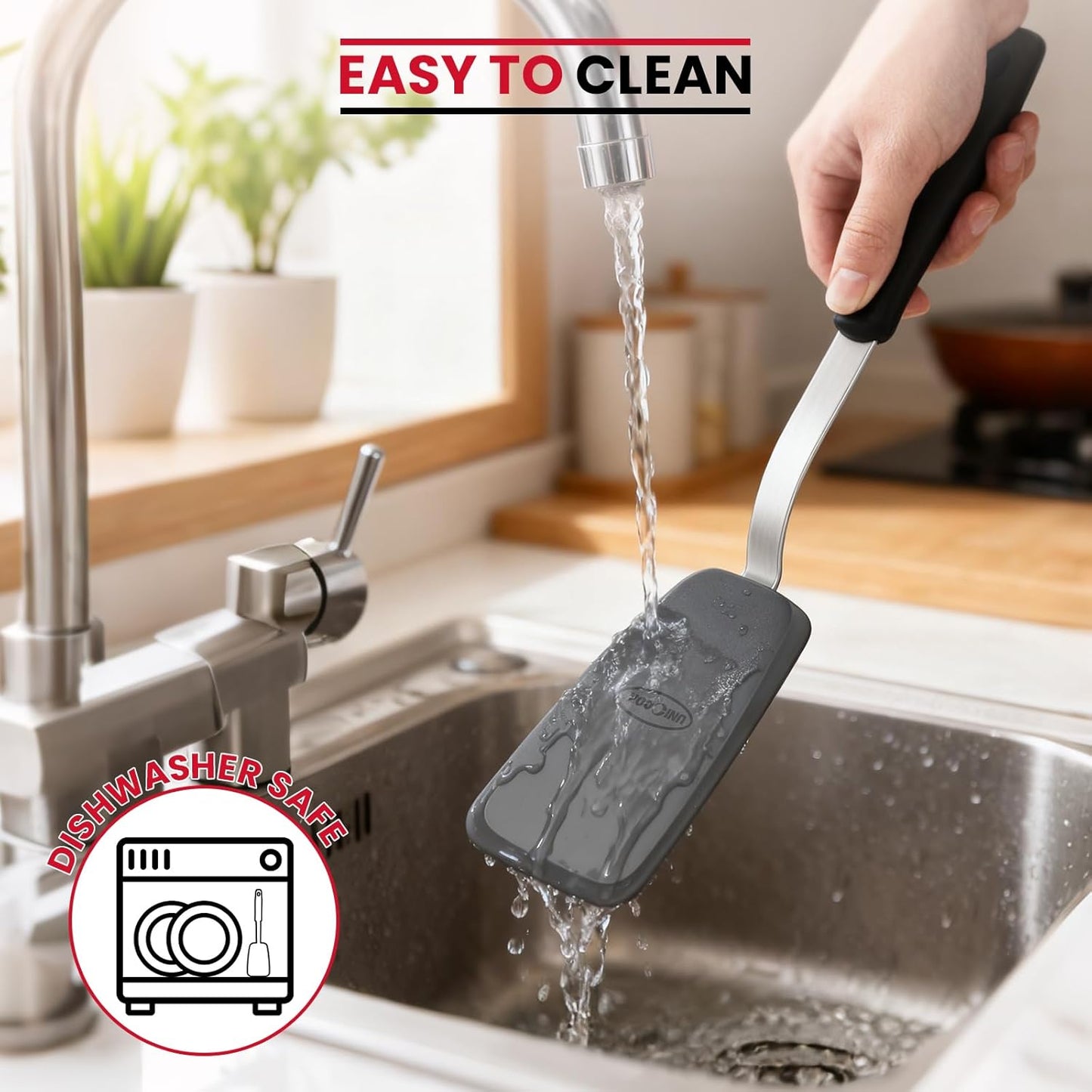 2-Piece Small Silicone Spatula Set, Heat-Resistant Kitchen Spatula Turner Set for Nonstick Cookware, Flexible Kitchen Utensils for Flipping Eggs, Pancakes, or Lifting Cookies and Brownies