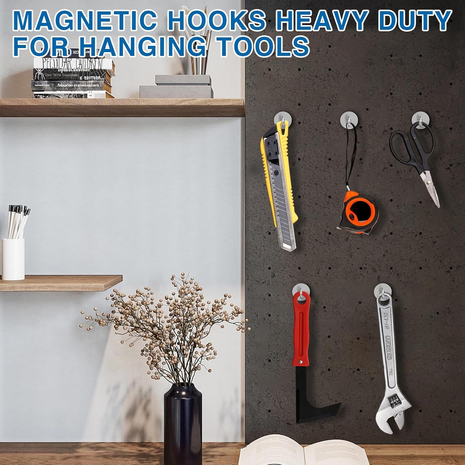 Strong Magnetic Hooks, 100LBS Magnet Hooks for Cruise Cabin, Super Powerful Neodymium Magents for Cruise Essentials Must Haves, Heavy Duty Magnets for Metal Door, Refrigerator,Ceiling - 6 Pcs