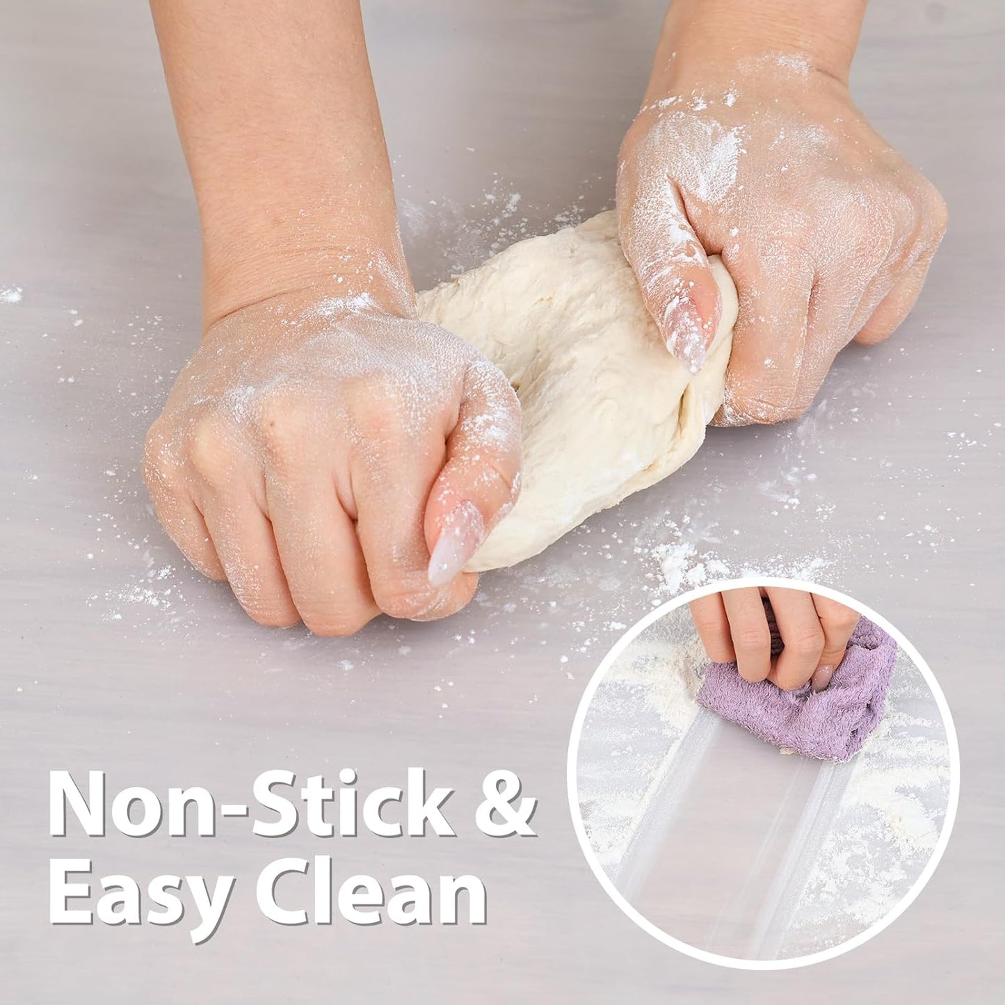 Thick Silicone Counter Mat Large 23.4"By15.6", Heat Resistant Mat for Kitchen Table/Countertop Protector/Non Stick Pastry Baking Placemats, Silicone Pad for Crafts Kids, Clear