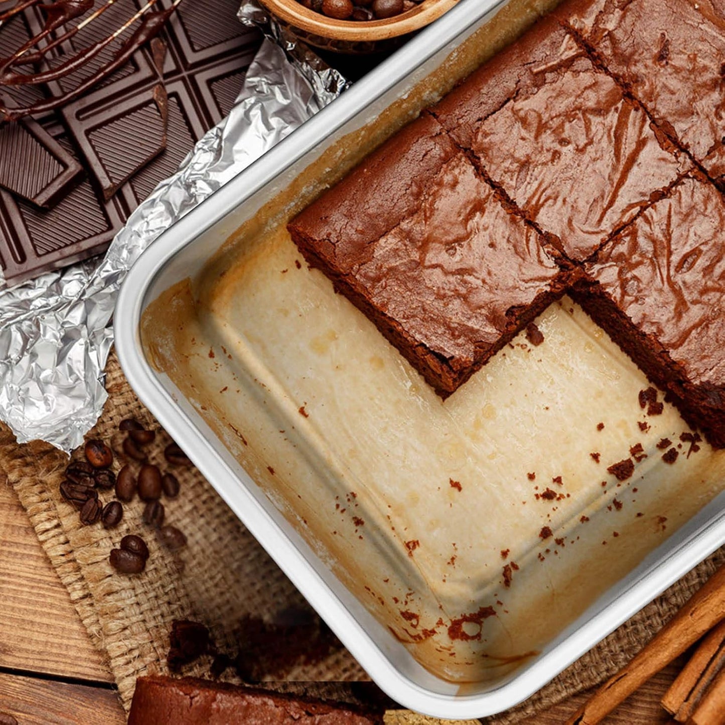 Lasagna Pan Set, Stainless Steel Rectangular Baking Pan for Brownie/Cake/Meat, Non-Toxic & Heavy Duty, Deep Side & Rolled Rim, Brushed Surface & Dishwasher Safe, 10.7" X 3.2" + 12.7" X 3.2"
