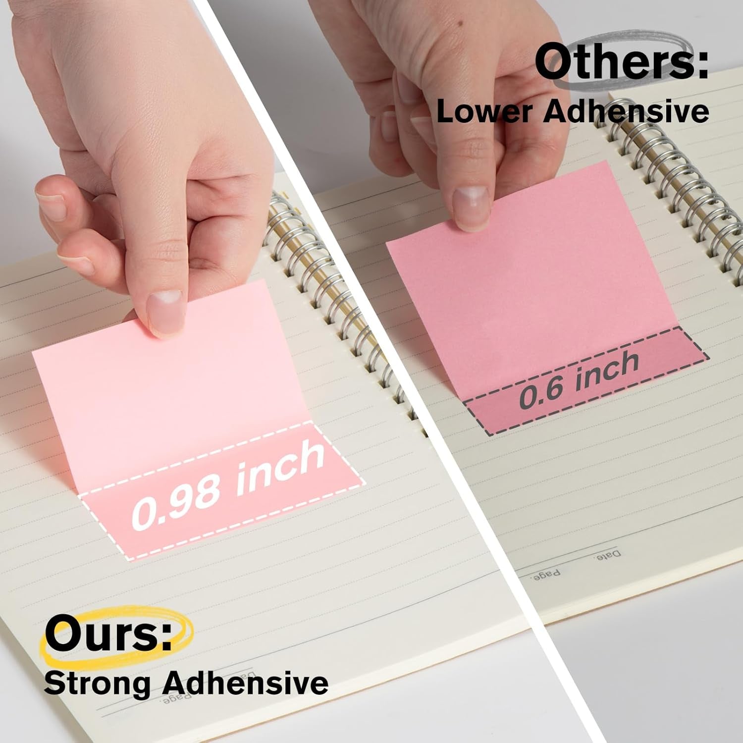 Sticky Notes 3X3 Inches Bulk 8 Pack Colored Self-Stick Pads, Colorful Sticky Notes 80 Sheets/Pad, Easy to Post for Office Supplies, School, Home