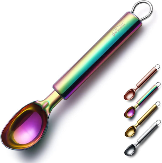 Titanium Plated Stainless Steel Ice Cream Scoop and Cookie Melon Baller, Dishwasher Safe Specialty Tool
