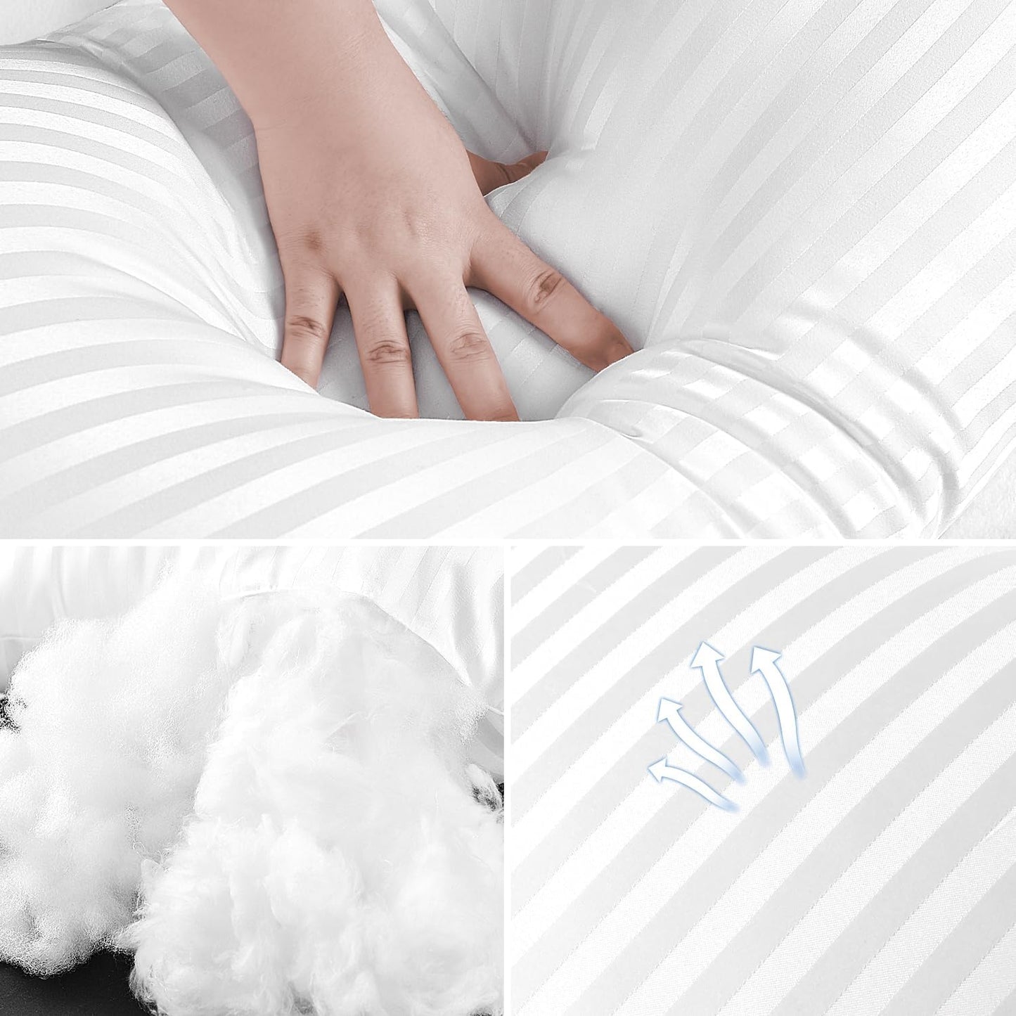 Throw Pillow Inserts, Machine Washable Pillows,Premium Polyester Fiber Fill for Sofa Bed & Decorative Cushions (White, 12X20Inch)