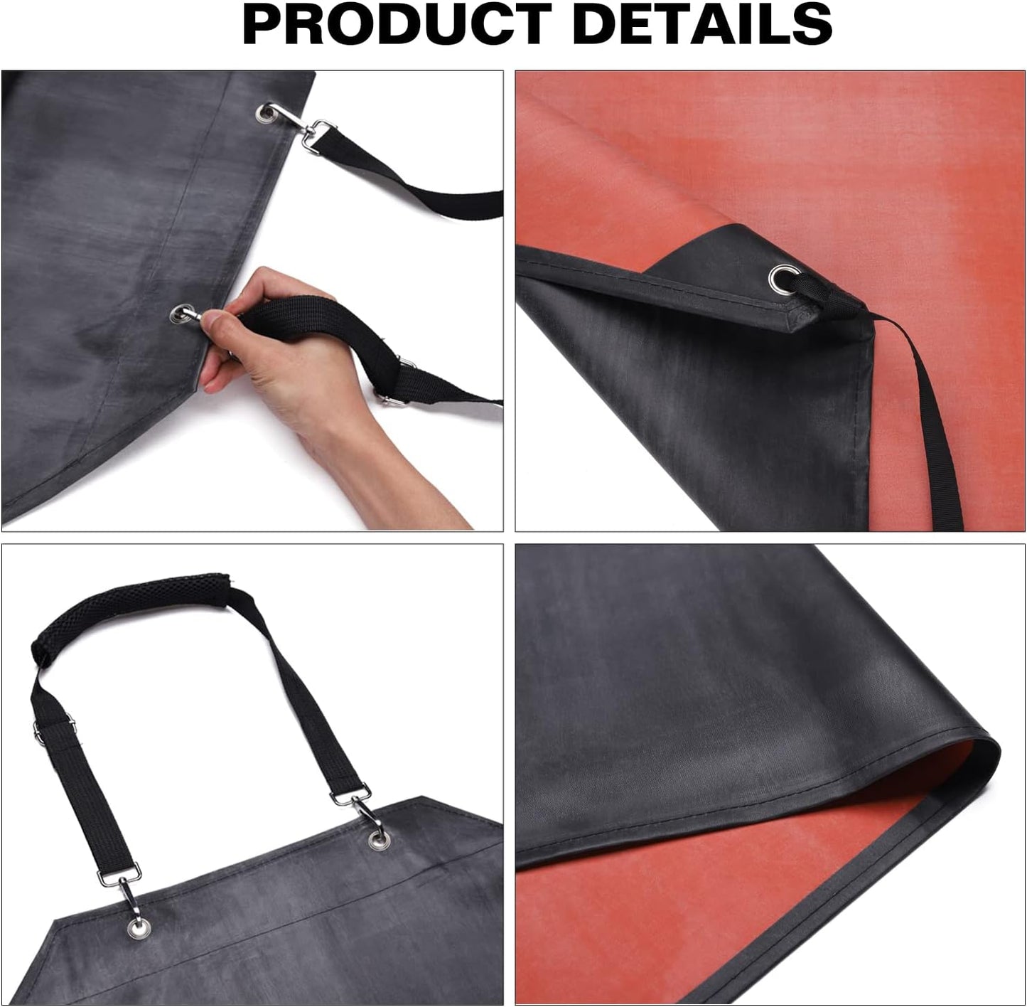 Thick Waterproof Rubber Black Vinyl Apron for Men 39" Heavy Duty Long Chemical Resistant Industrial Work Apron Adjustable Plastic Aprons for Dishwashing Butcher Dog Grooming Lab Work Cleaning Fish