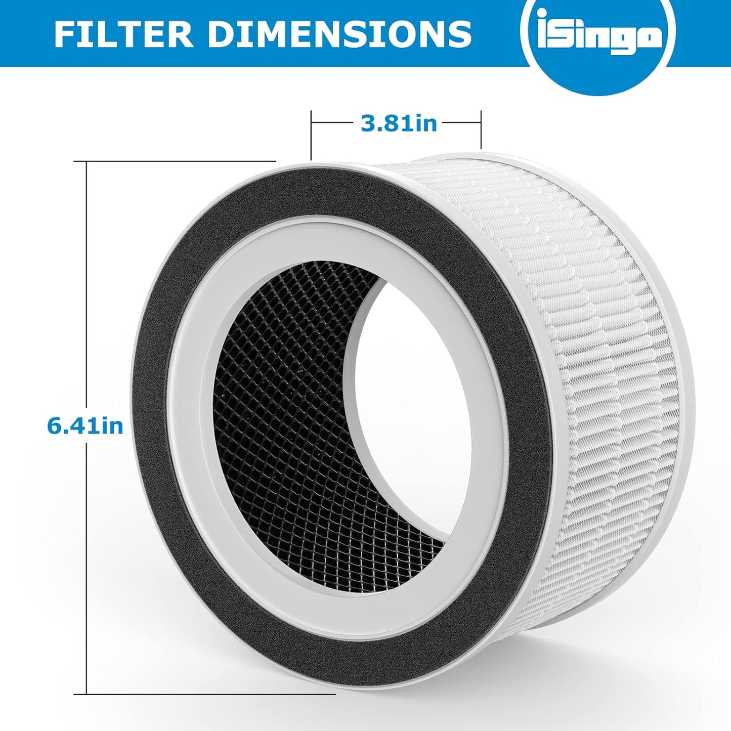 2-Pack Replacement Filter for Afloia Fillo, Halo, and Mooka Allo Air Purifiers with 3-in-1 HEPA Filtration
