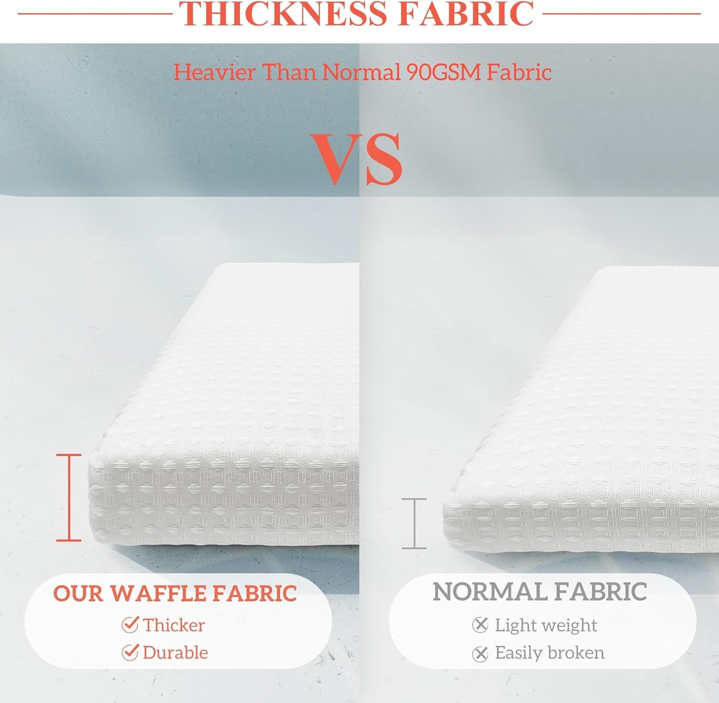 Waffle Weave White Shower Curtain Hotel Luxury Quality, Fabric Shower Curtains for Bathroom, Pique Pattern Cloth, Water Repellent and Machine Washable, Standard Size 71" X 72"
