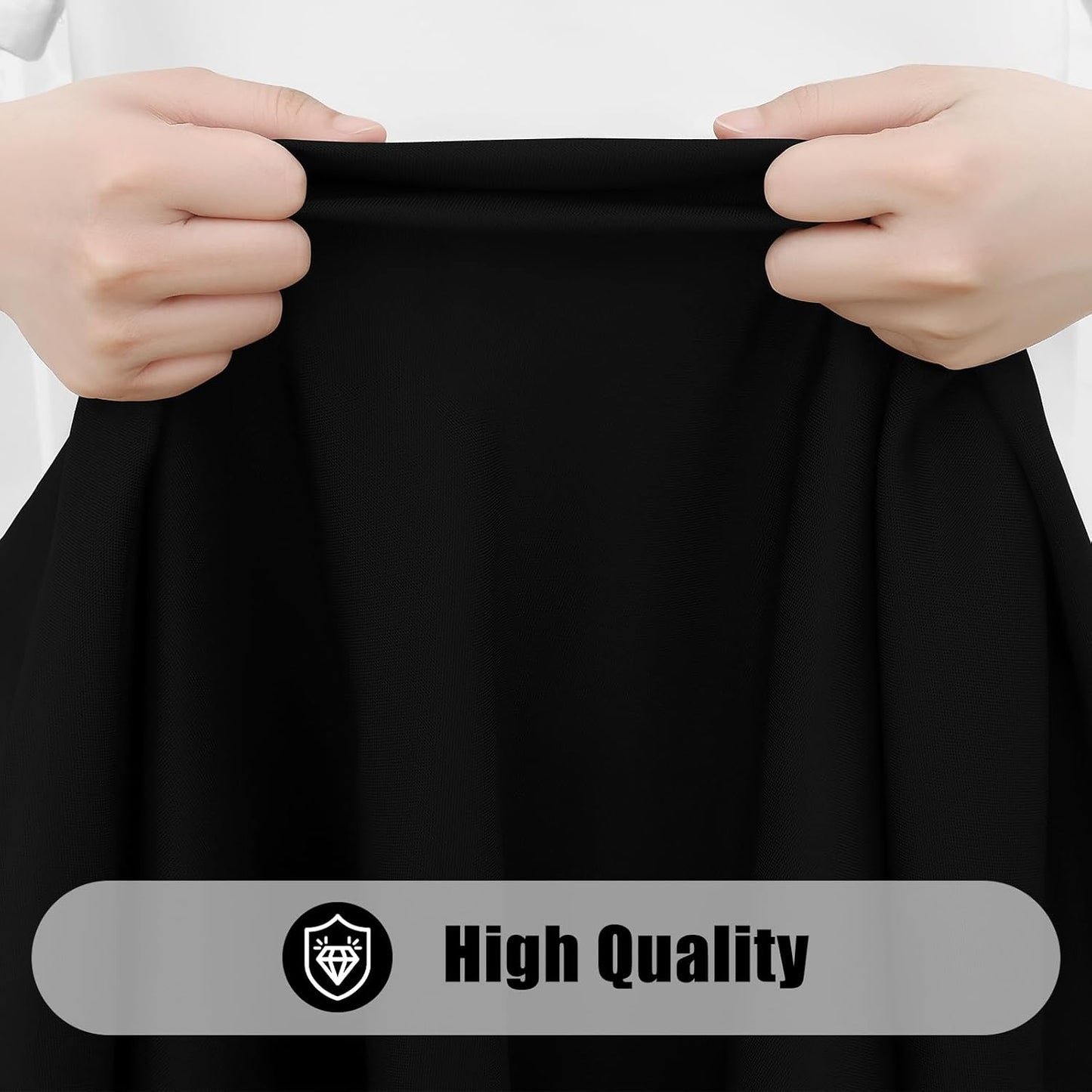 2-Pack Waterproof Elastic Fitted Rectangle Picnic Tablecloths, Washable Polyester Covers for Indoor and Outdoor Use (Black, 30" x 72")