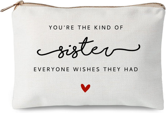 Sister Makeup Bag Gift, Sister Birthday Gift, Gift for Her, Sister Makeup Bag, Friendship Gift, Bestie Toiletry Bag, Graduation Gift for Sister, Travel Pouches