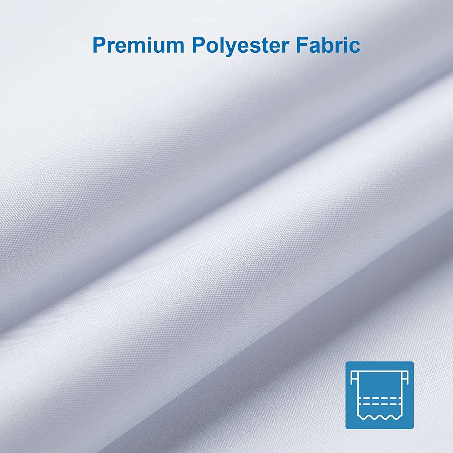 Small Stall Shower Curtain Liner Washable, 36 X 72 Inches, Fabric Shower Liner with 2 Bottom Stones, Narrow Waterproof RV Shower Curtain Liner, 6 Grommet Holes, Hotel Quality, White