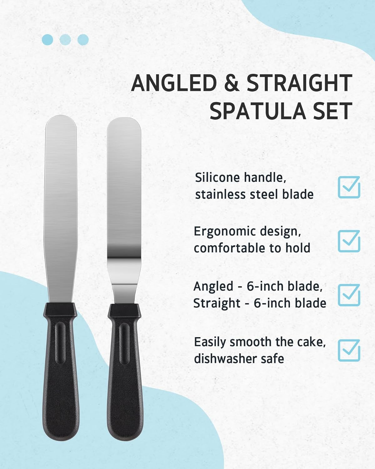 65 Pcs Cake Decorating Kit with Cake Stand Turntable, Cake Baking Supplies 30+1 Piping Bags, 24 Piping Tips, Offset & Straight Spatulas, 3 Scrapers, Leveler, 2 Couplers & 1 Tips Brush