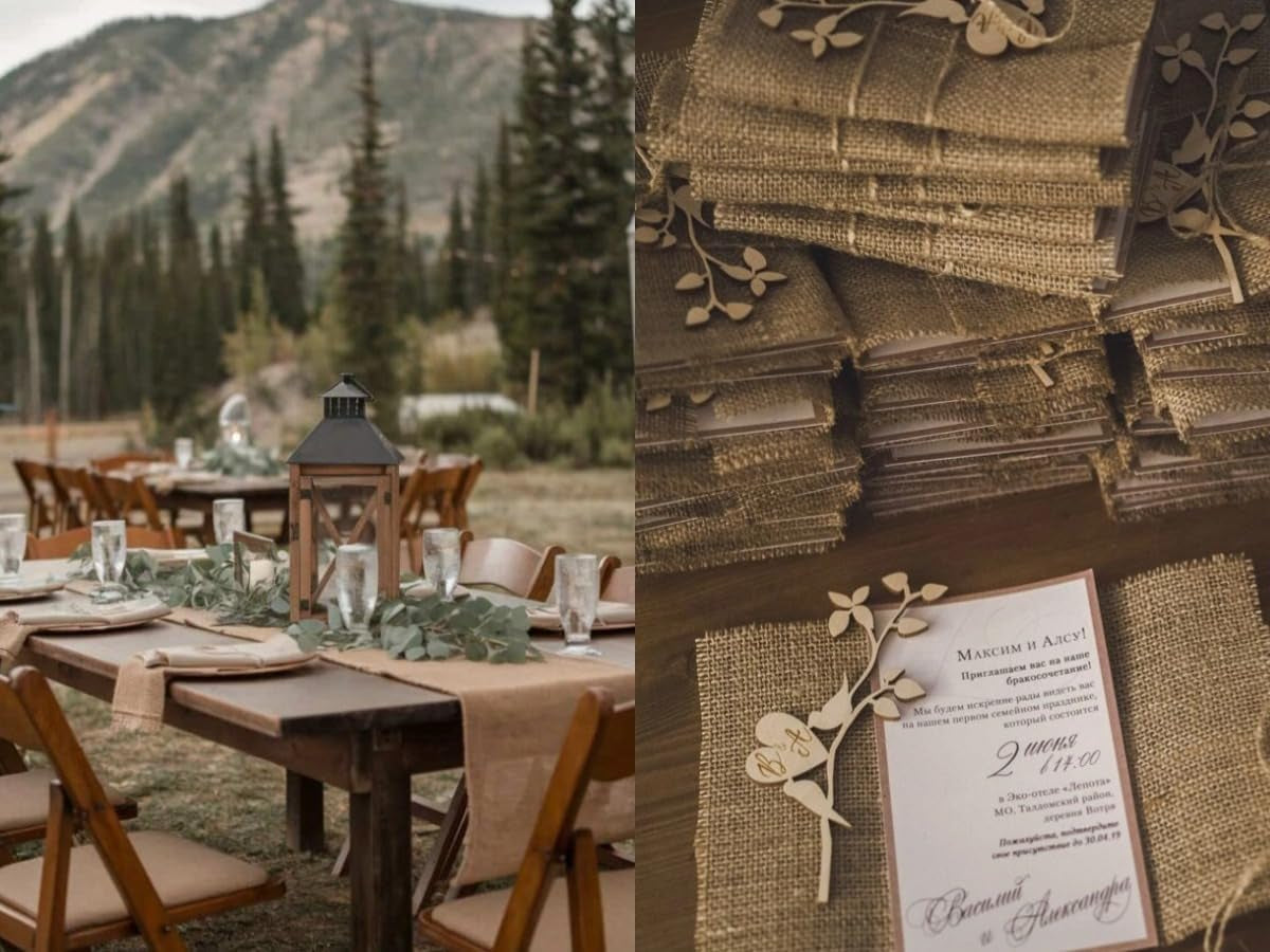 Burlap Table Runner Rustic Jute Boho Table Runner for Farmhouse Coffee Table Spring Wedding Baby Shower 1 Pack 12X48 Inches