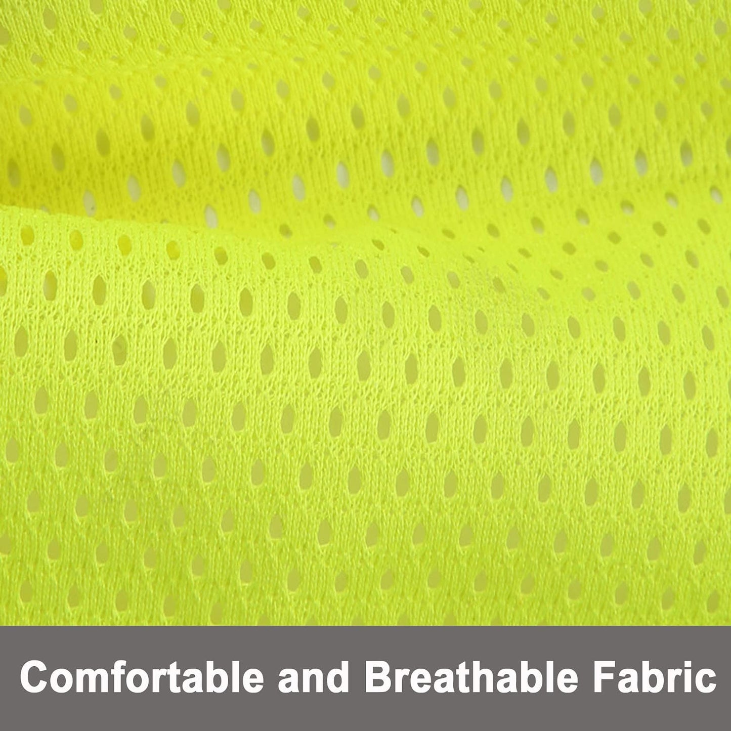 Reflective Night Running Vest with Adjustable Strap & Breathable Holes, Ultrathin Lightweight Safety Vest with 360° High Visibility for Running, Jogging, Cycling, Hiking, Walking, Yellow