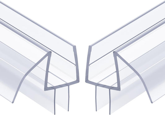 Shower Door Bottom Seal 39 Inch (Set of 2) - Suitable for 3/8 Inch Glass, Frameless Glass Shower Door Seal Strip, Shower Door Sweep