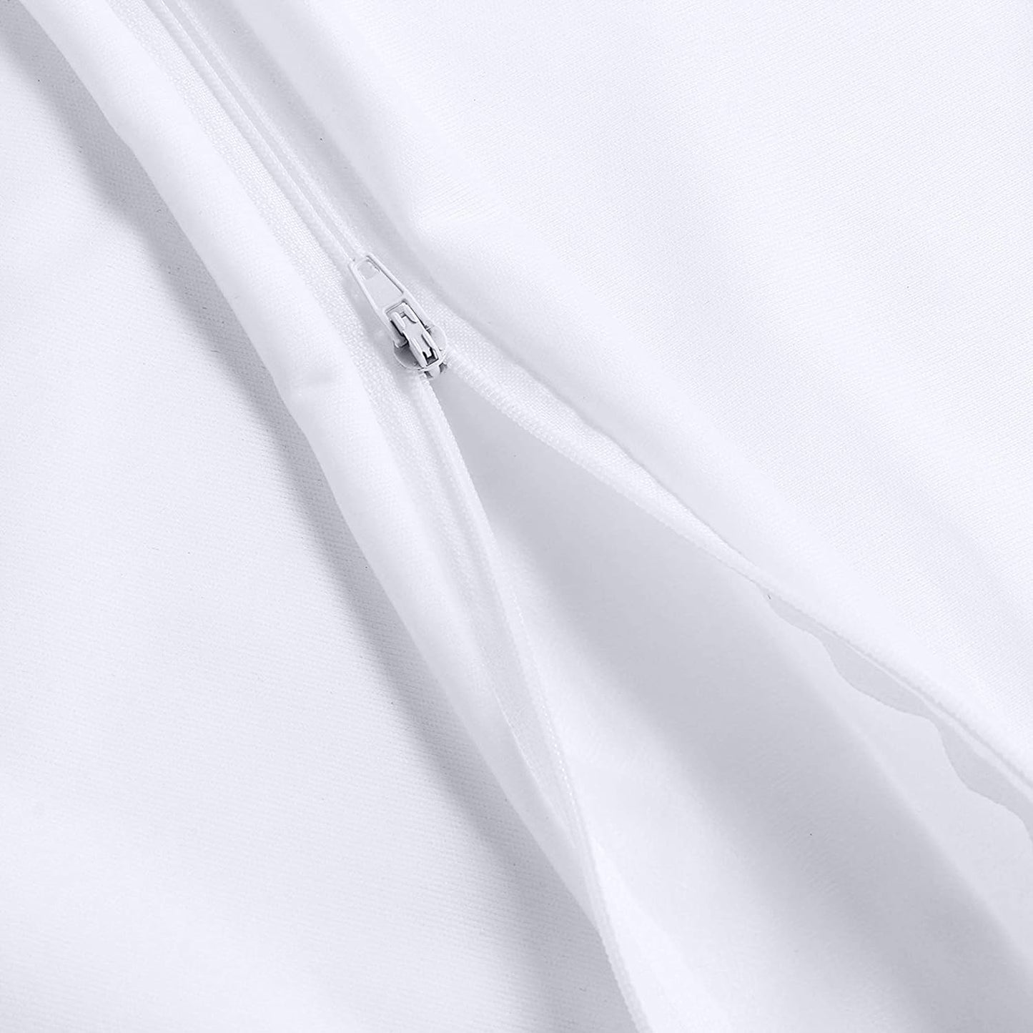 Waterproof Pillow Protectors Zippered Standard Size (2 Pack, White), Zippered Pillowcases, Bed Bug Proof Pillow Encasement Covers 20 X 26 Inches
