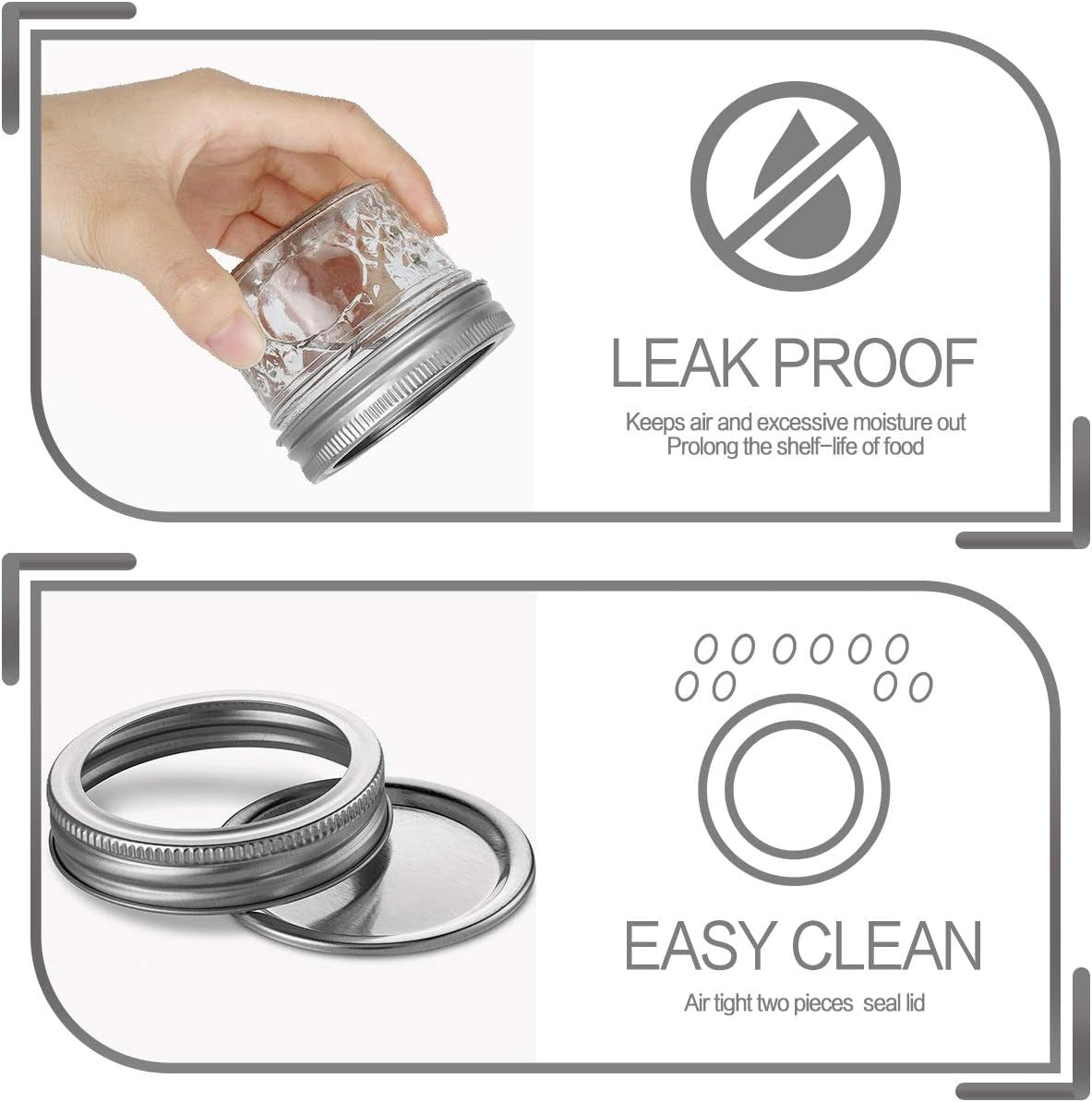 4 oz Mason Jars with Regular Lids - 40 Pack, Perfect for Jam, Honey, Wedding and Shower Favors, DIY Spice Storage