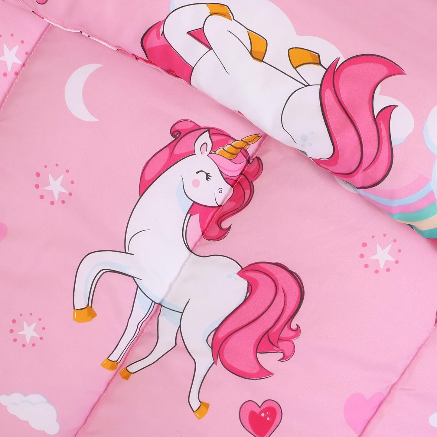 All Season Unicorn Comforter Set with 2 Pillow Cases, 3 Piece Soft Brushed Microfiber Kids Bedding Set for Boys/Girls, Machine Washable (Twin)