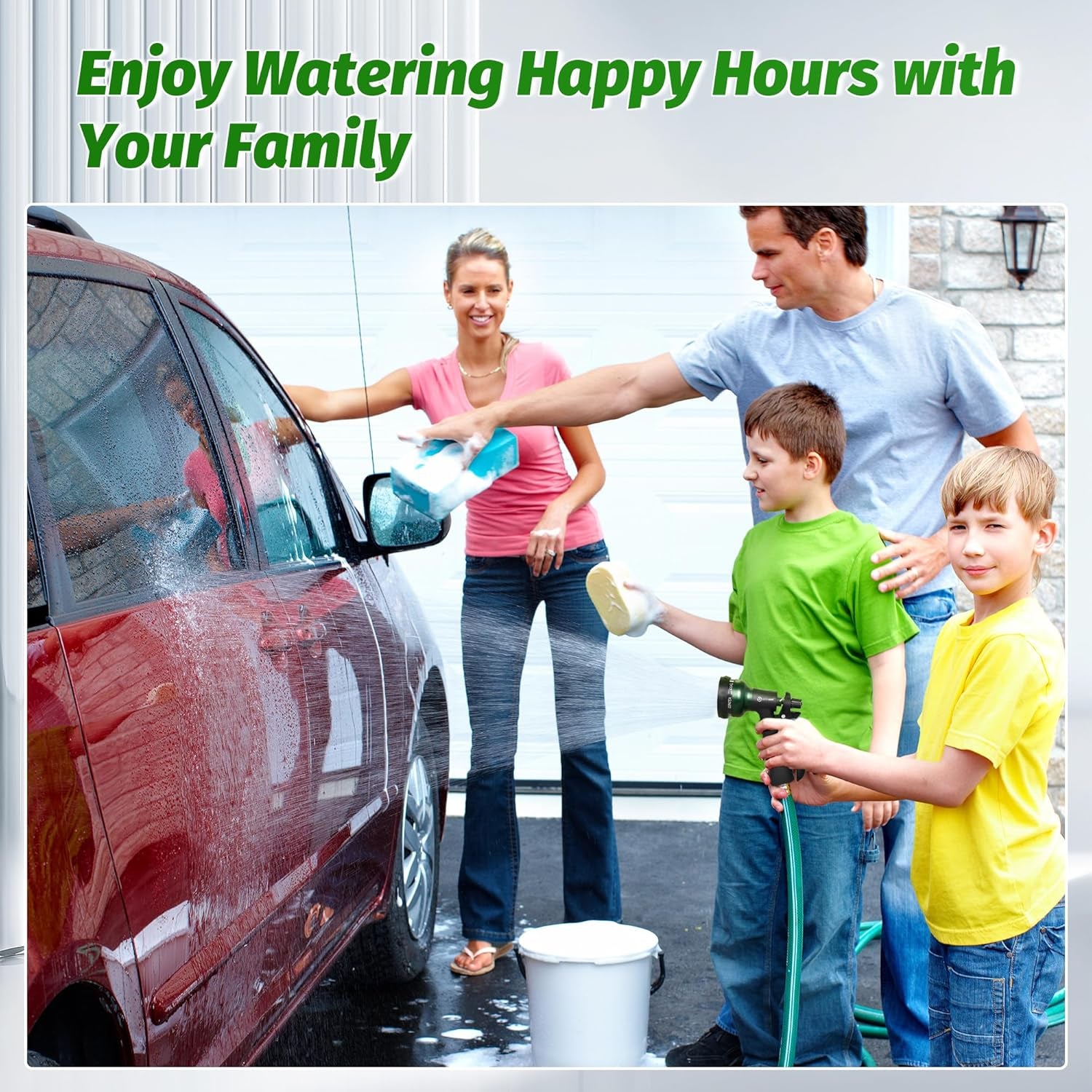 Garden Hose Nozzle, Water Sprayer Nozzle with 7 Adjustable Watering Patterns,Slip Resistant Nozzle for Plants,Lawn,Washing Cars,Window Cleaning,Showering Pets & Outdoor Fun.