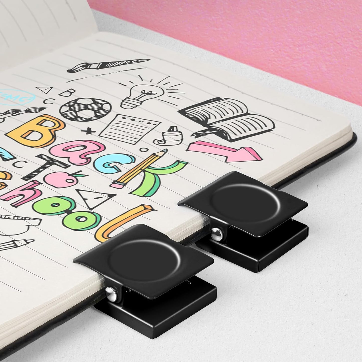 6 Pack Magnetic Clips for Refrigerator, Black Magnet Clips for Fridge, Refrigerator Magnets, Strong Magnetic Clip,Scratch Free Magnets with Clip for Refrigerator, Whiteboard, Cruise, Locker