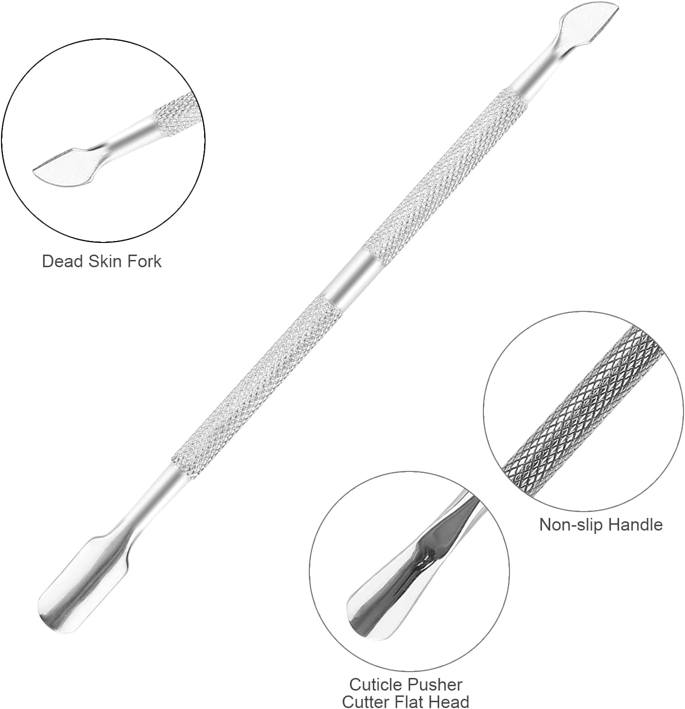 Metal Nail Cuticle Trimmer with Cuticle Pusher and Cutter, 2 PCS Professional Cuticle Remover Tool Kit, Cuticle Cutter Set, Cuticle Nippers, Cuticle Clippers for Women, Manicure Pedicure Tool
