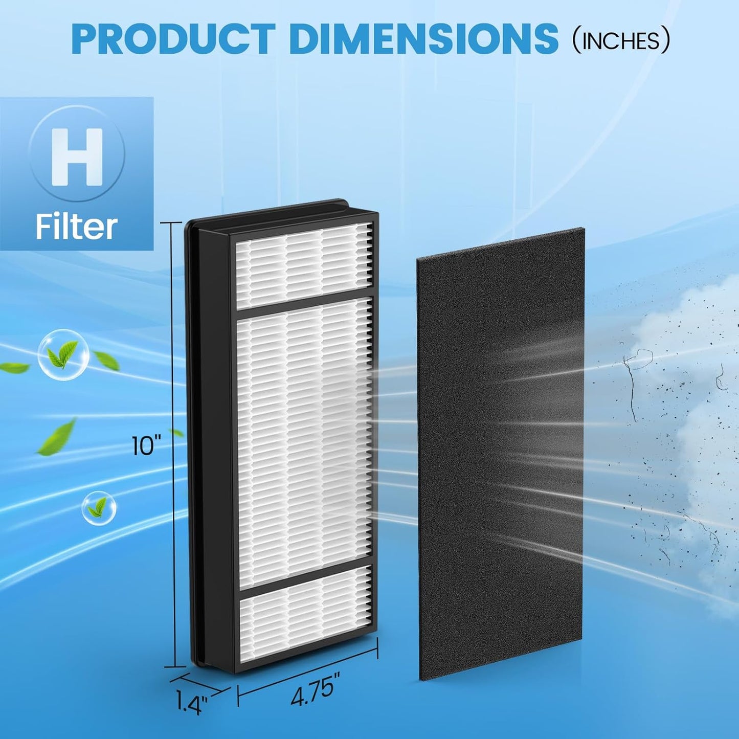 4 HEPA + 8 Carbon Filter, Compatible with Honeywell H Filter, Filters H Compatible with Honeywell HRF-H1 HRF-H2 Fits Model HPA050, HPA150, HPA060, HPA160, HHT055, HHT155 Series