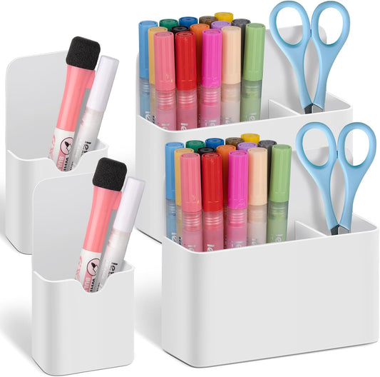 4 Pack Magnetic Pen Holder, Magnetic Marker Holder for Whiteboard, Magnetic Dry Erase Marker Holder, Magnetic Pen Holder for Refrigerator, Magnetic Pencil Holder, Magnet Locker Organizer